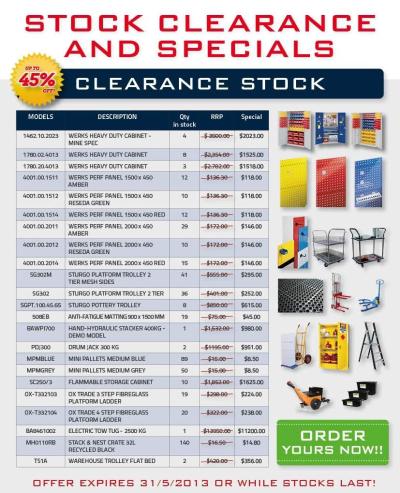 Heavy Stock Clearance Bargains