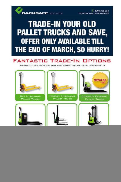 Trade - In Your Old Pallet Truck And Save