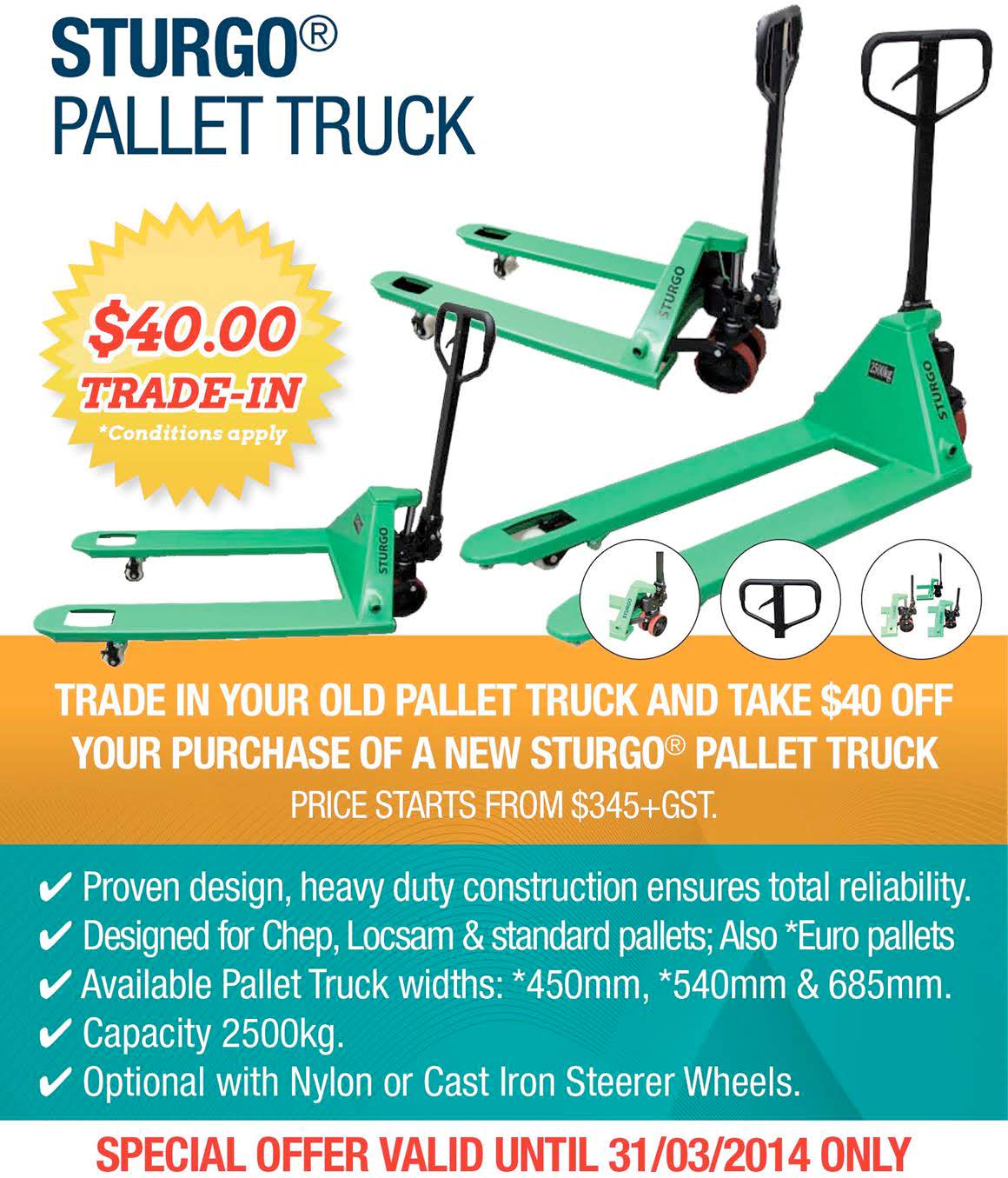 Special Trade-In Offer On STURGO Pallet Trucks